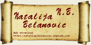 Natalija Belanović vizit kartica